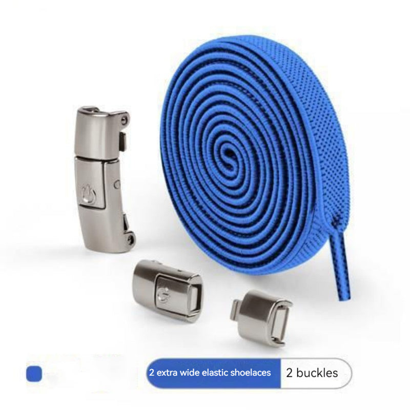 Press Lock Shoelaces Without Ties Elastic Laces Sneaker 8MM Widened Flat No Tie Shoe Laces Kids Shoelace For Shoes - NOMAN STORE LLC