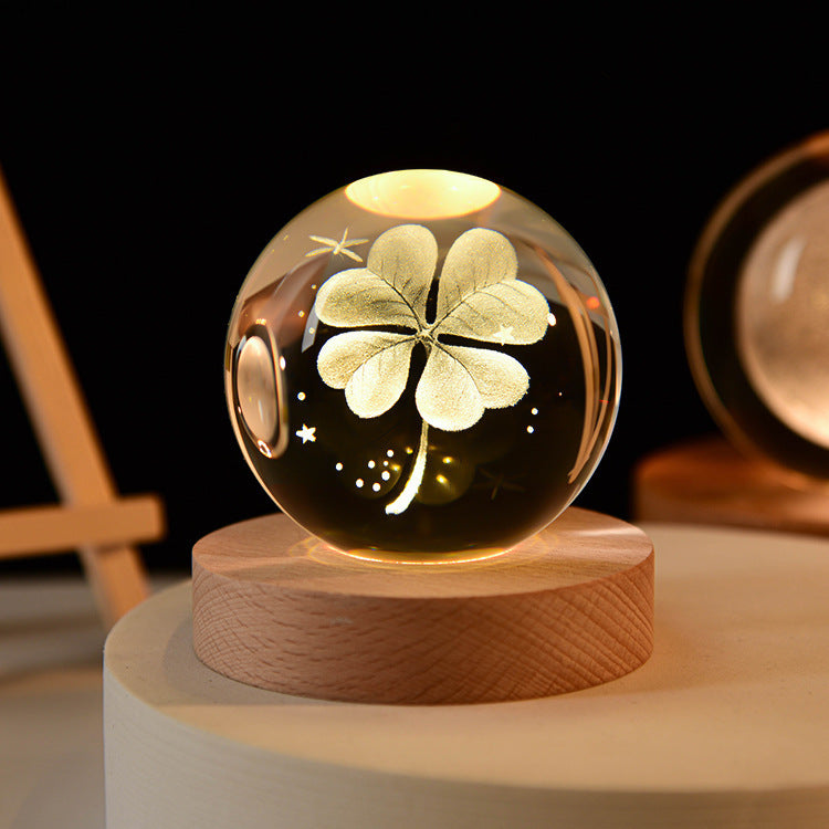 LED Night Light Galaxy Crystal Ball Table Lamp 3D Planet Moon Lamp Bedroom Home Decor For Kids Party Children Birthday Gifts - NOMAN STORE LLC