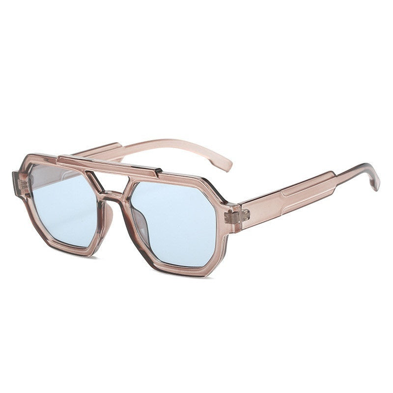 Polygon Double Beam Sunglasses Pilot Sunshade Sunglasses - NOMAN STORE LLC