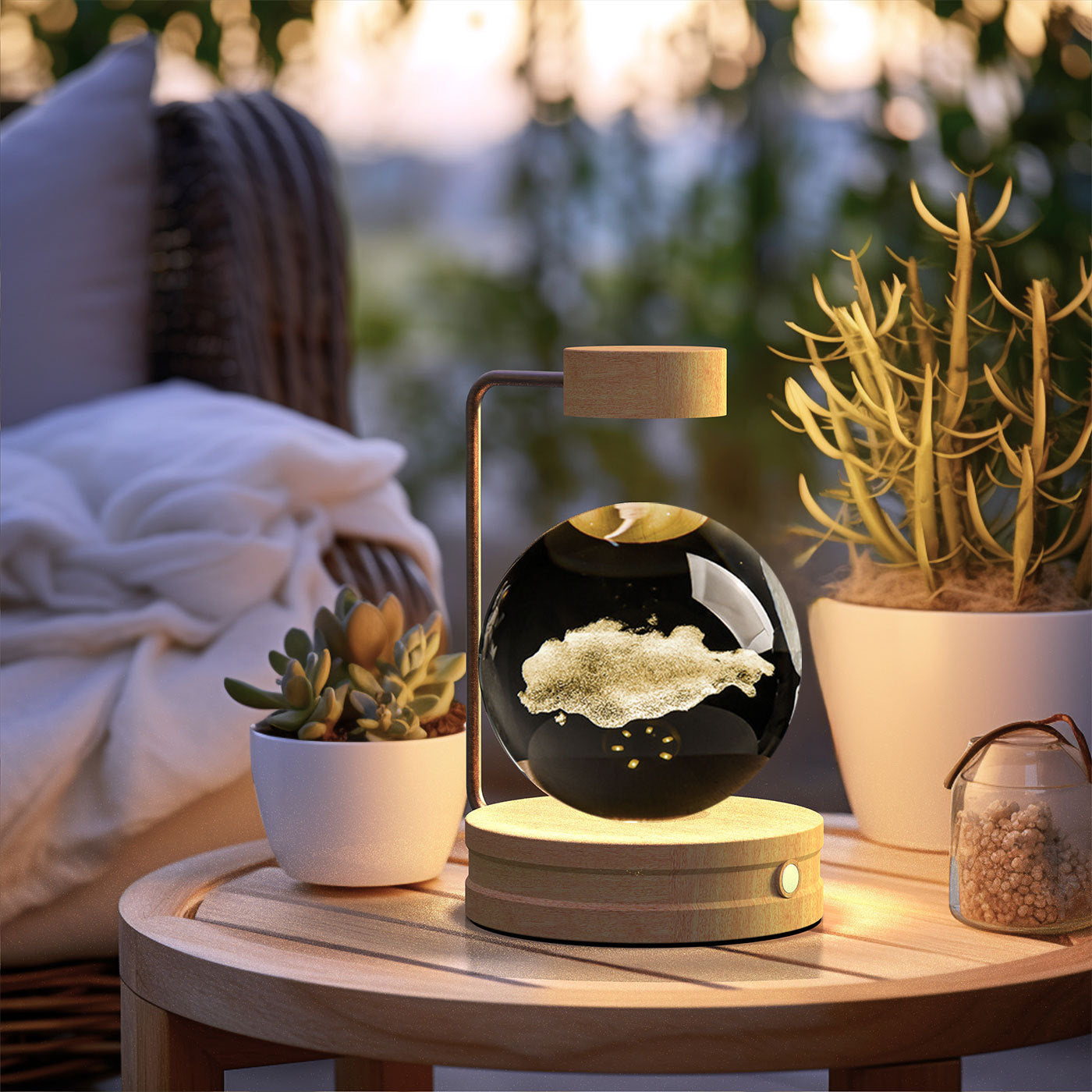 Crystal Ball Cosmic Dinosaur Indoor Night Light USB Power Warm Bedside Light Birthday Gift Night Lamp - NOMAN STORE LLC