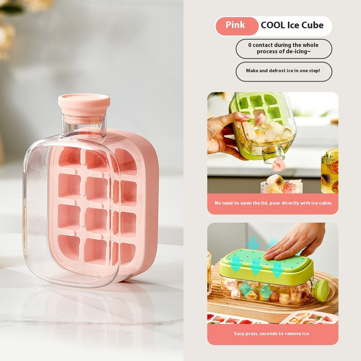 One-Click Molding Cooling Cup,Instant Ice Maker,Zero-Contact Design,Straw Included,Curling Mold,Portable & Stylish Chilled Drink - NOMAN STORE LLC
