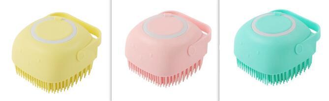 Silicone Dog Bath Massage Gloves Brush Pet Cat Bathroom Cleaning Tool Comb Brush For Dog Can Pour Shampoo Dog Grooming Supplies - NOMAN STORE LLC