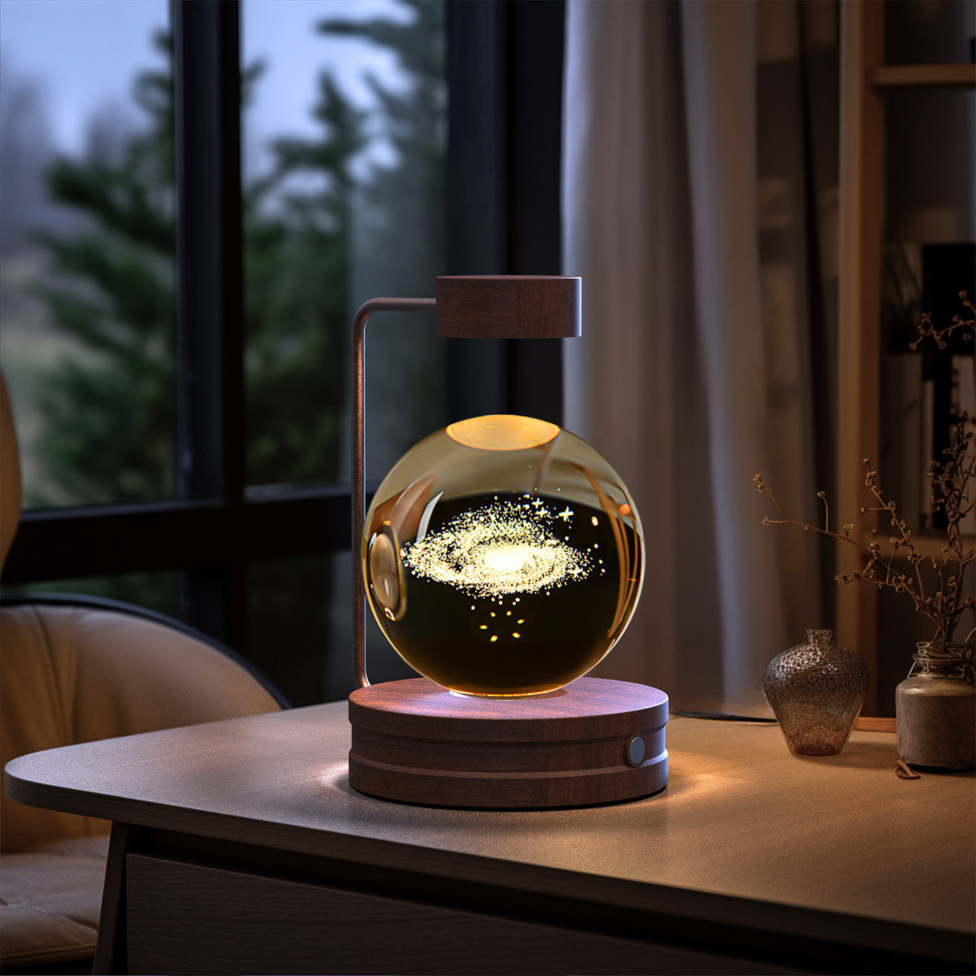 Crystal Ball Cosmic Dinosaur Indoor Night Light USB Power Warm Bedside Light Birthday Gift Night Lamp - NOMAN STORE LLC