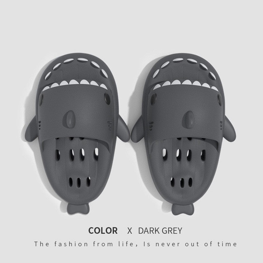 Shark Slippers With Drain Holes Shower Shoes For Women Quick Drying Eva Pool Shark Slides Beach Sandals With Drain Holes - NOMAN STORE LLC