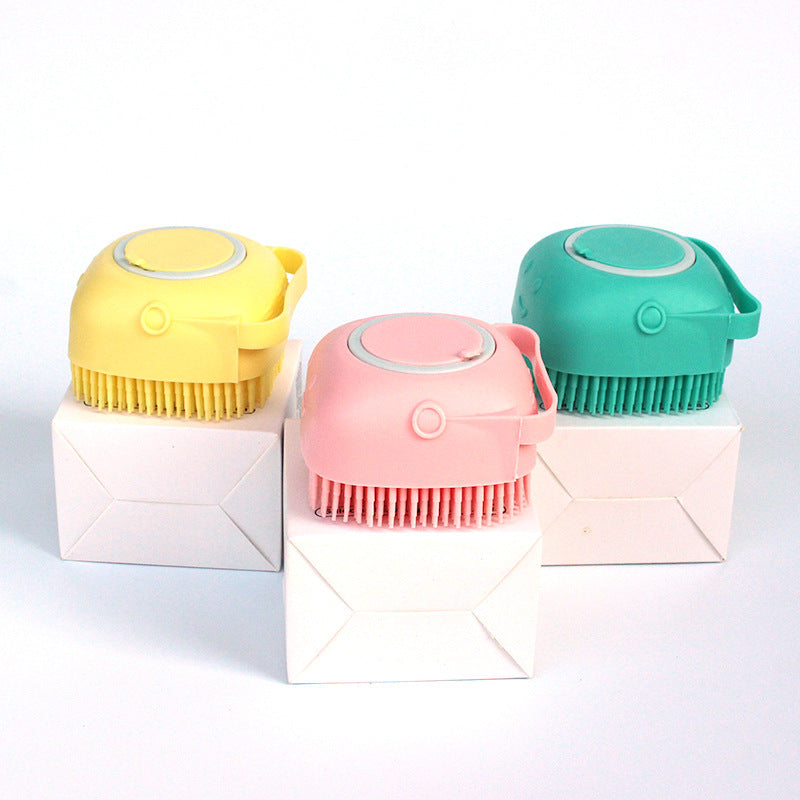 Silicone Dog Bath Massage Gloves Brush Pet Cat Bathroom Cleaning Tool Comb Brush For Dog Can Pour Shampoo Dog Grooming Supplies - NOMAN STORE LLC