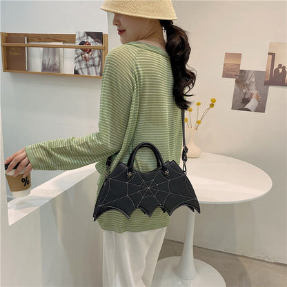 Halloween Spider Web Shape Shoulder Bags Personality Batgirl Tide Pu Handbags Fashoin Messenger Crossbody Bag - NOMAN STORE LLC