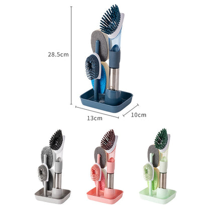 New Multifunctional Dish Brush Household Kitchen Oily Sponge Long Handle Cleaning Brush - NOMAN STORE LLC