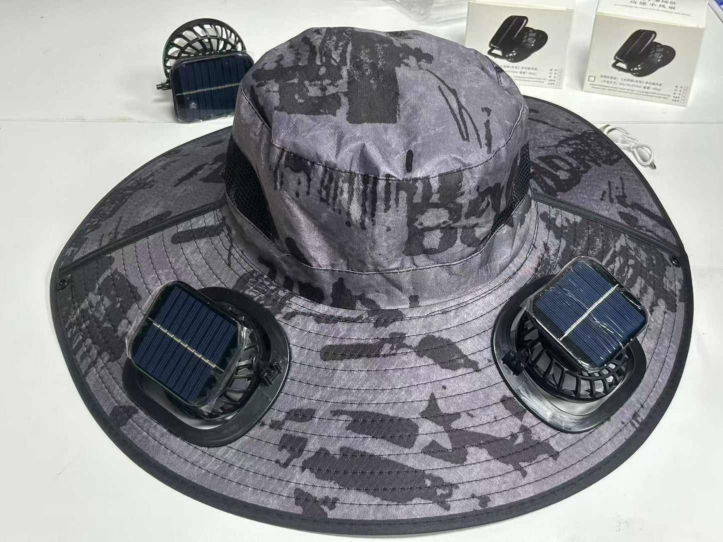 Solar USB Fan Hat with Dual Cooling and Sun Protection - Noman Store LLC