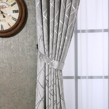 Solid Color Simple Modern Light Luxury Living Room Chenille Blackout Curtains - NOMAN STORE LLC
