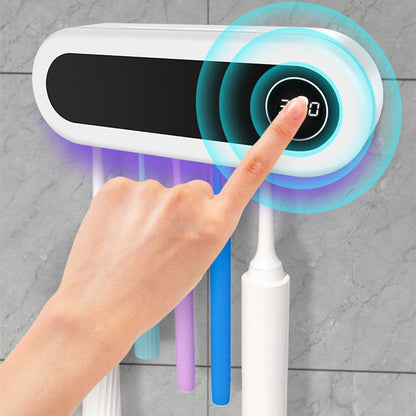 Wall Mounted Toothbrush Holder Smart Toothbrush UV Sterilizer Holder Toothpaste Dispenser Squeezer For Bathroom Accessories - NOMAN STORE LLC