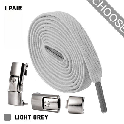 Press Lock Shoelaces Without Ties Elastic Laces Sneaker 8MM Widened Flat No Tie Shoe Laces Kids Shoelace For Shoes - NOMAN STORE LLC