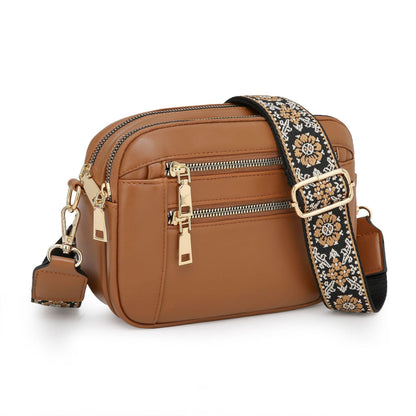 Ladies' Small Square Bag Two-tone Leather Crossbody Bag Large-capacity PU Crossbody Wallet Multi-functional For Women's Bag - NOMAN STORE LLC