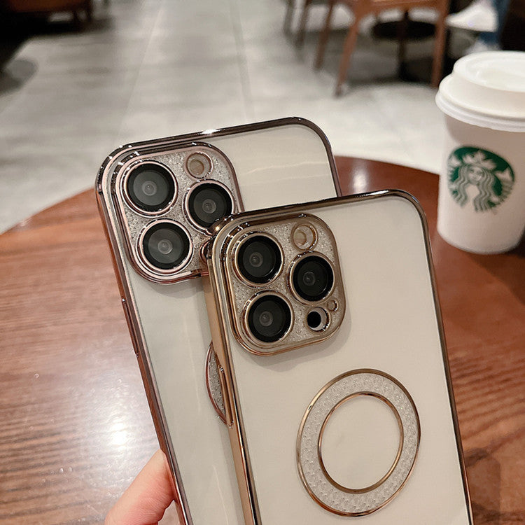 Electroplating Soft Diamond Ring Phone Case Drill Leakage Standard Mobile Phone Case Lens Film - NOMAN STORE LLC