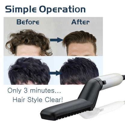 Electric Hair Straightener Brush,Men Quick Beard Straightener Styler Comb,Hair Straightening,Curly Hair Straightening Comb,Side Hair Detangling,Multifunctional Hair Curling Curler - NOMAN STORE LLC