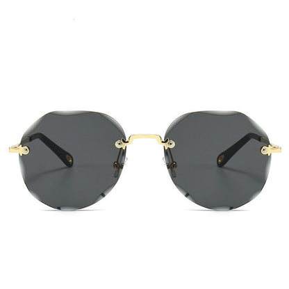 Polygonal Sunglasses Women Rimless Trimmed Sunglasses - NOMAN STORE LLC