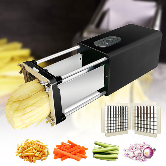 Kitchen Gadget Electric French Fry Cutter With Blades Stainless Steel Vegetable Potato Carrot For Commercial Household - NOMAN STORE LLC