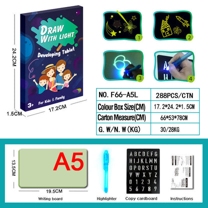 Educational Toy Drawing Pad 3D Magic 8 Light Effects Puzzle Board Sketchpad - NOMAN STORE LLC