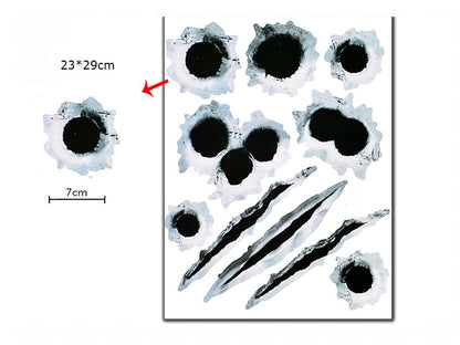 Simulation Bullet Hole Car Sticker, Car Bullet Hole Crack Car Sticker - NOMAN STORE LLC