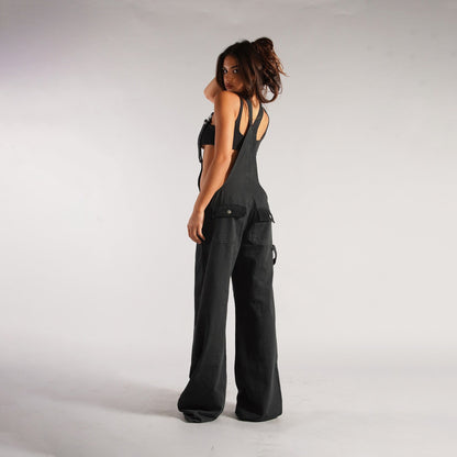 Y2K Zipper Denim Overalls With Pockets Fashion Loose Suspender Jumpsuit Streetwear Jeans Pants Womens Clothing - NOMAN STORE LLC