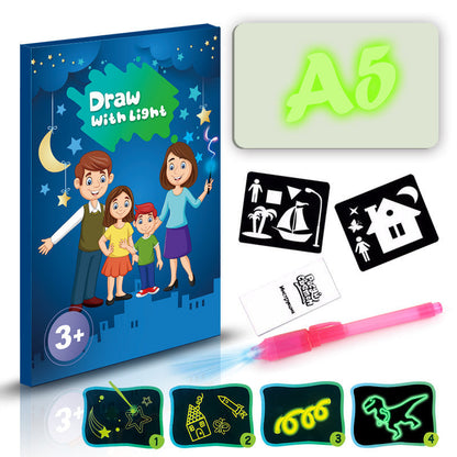 Educational Toy Drawing Pad 3D Magic 8 Light Effects Puzzle Board Sketchpad - NOMAN STORE LLC