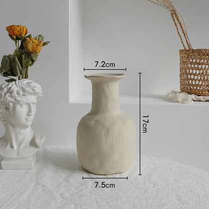 Simplicity Ceramic Vase Dry Flower Arrangement Home Decoration Ornament Living Room Display Art Vases - NOMAN STORE LLC