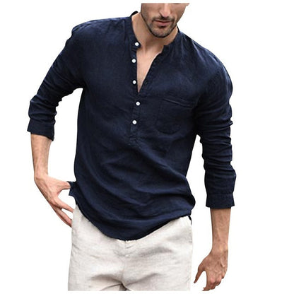 Plaid Collar Tops Turn Down Men Shirts Clothing - NOMAN STORE LLC