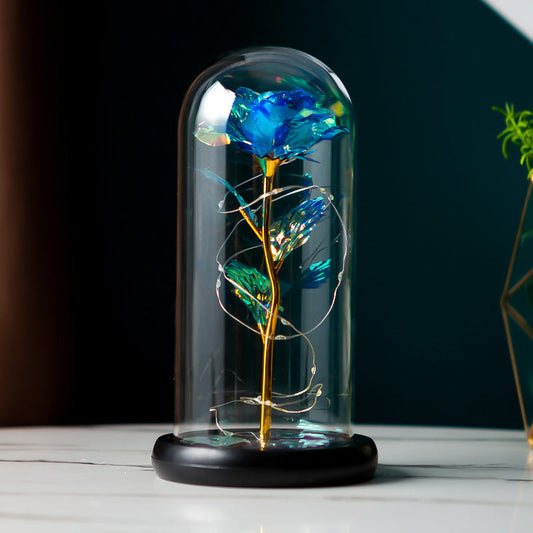 Preserved Flower Glass Cover Gold Foil Rose Flower Mothers Day Valentines Day Birthday Gift Gift Decoration Cross-Border Amazon - NOMAN STORE LLC