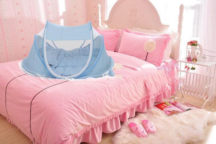 Foldable  Baby Bed Net With Pillow Net 2pieces Set - NOMAN STORE LLC