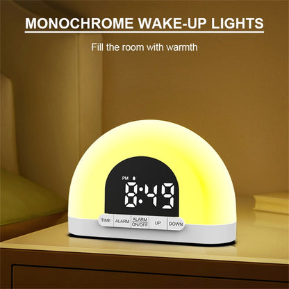 Sunrise wake-up light glowing