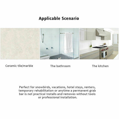 Power Shower Grip Handle Bathroom Suction Grab Bar Safety Rail Tub Bath Vacuum - NOMAN STORE LLC