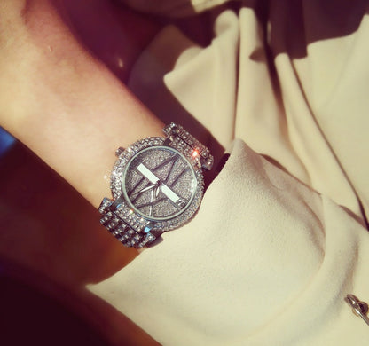 Luxury Diamond Women Watches Fashion Brand Stainless Steel Bracelet Wrist Watch Women Design Quartz Watch Clock relogio feminino - NOMAN STORE LLC