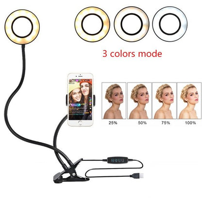 LED Selfie Ring Light for Live Adjustable Makeup Light-8cm Stand - NOMAN STORE LLC
