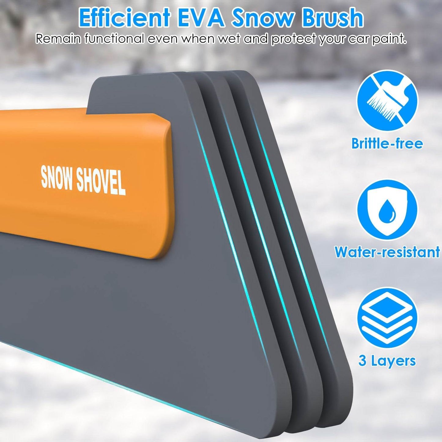 1Pc 3 In 1 Car Snow Removal Shovel With Lights Car Snow Removal Tool Telescopic Windshield Ice Scraper Snow Brush Shovel - Noman Store LLC