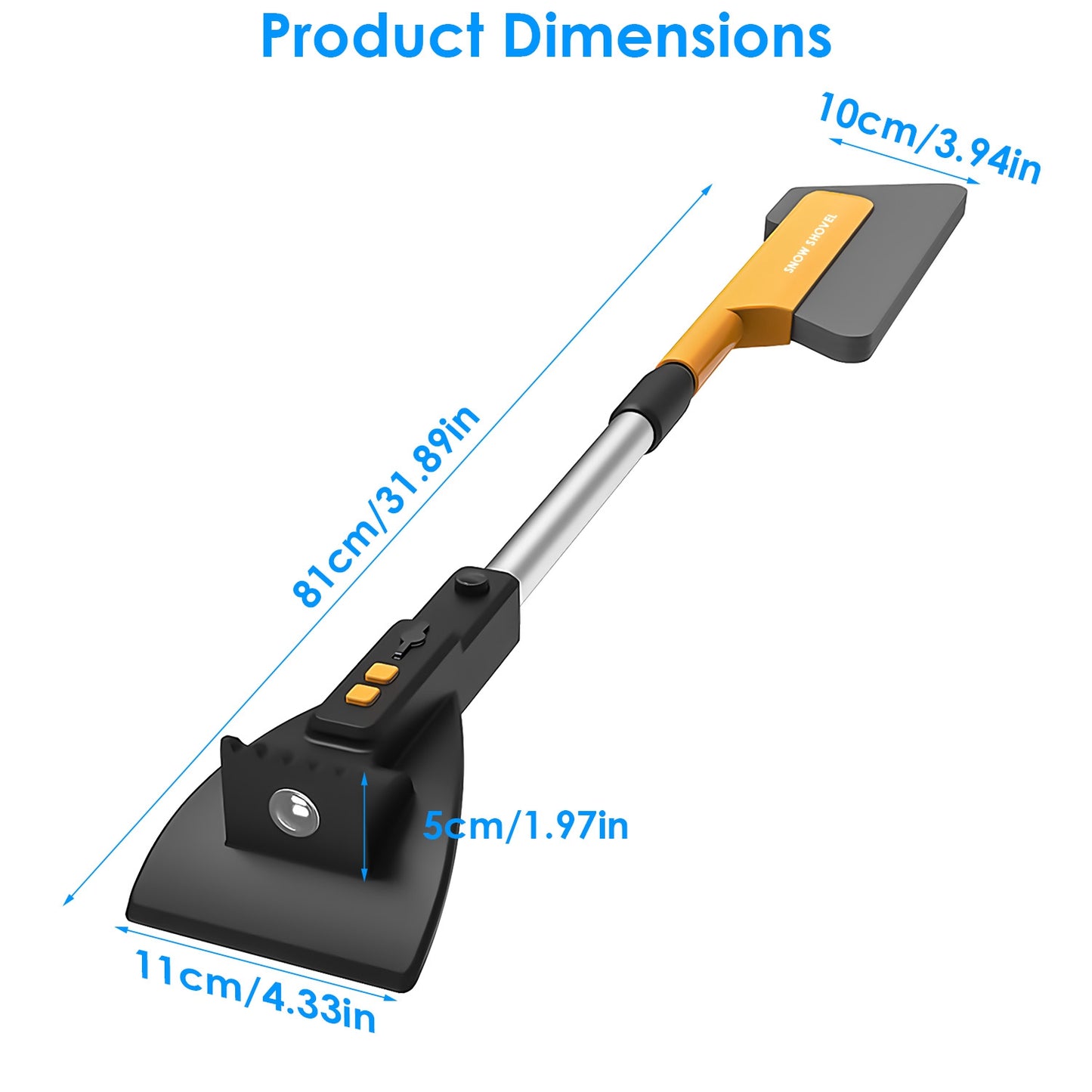 1Pc 3 In 1 Car Snow Removal Shovel With Lights Car Snow Removal Tool Telescopic Windshield Ice Scraper Snow Brush Shovel - Noman Store LLC