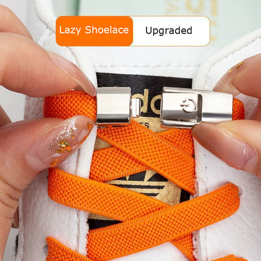 Press Lock Shoelaces Without Ties Elastic Laces Sneaker 8MM Widened Flat No Tie Shoe Laces Kids Shoelace For Shoes - NOMAN STORE LLC