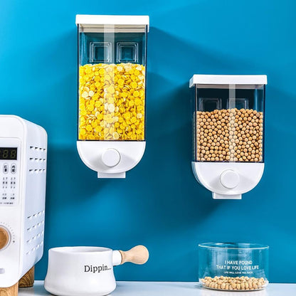 Kitchen Food Storage Easy Press Container Cereal Dispenser Wall Mounted Food Storage Box - NOMAN STORE LLC