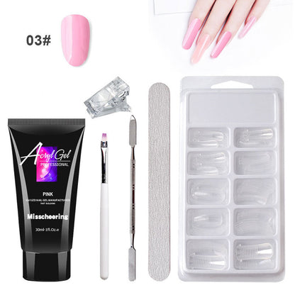 Painless Extension Gel Nail Art Without Paper Holder Quick Model Painless Crystal Gel Set - NOMAN STORE LLC