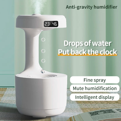Bedroom Anti-Gravity Humidifier With Clock Water Drop Backflow Aroma Diffuser Large Capacity Office Bedroom Mute Heavy Fog Household Sprayer - NOMAN STORE LLC