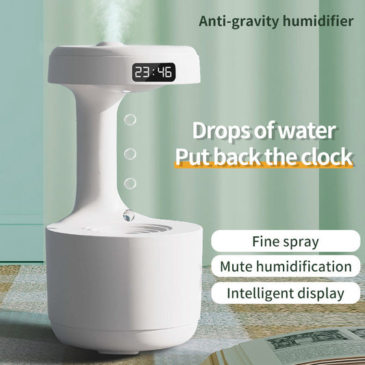 Bedroom Anti-Gravity Humidifier With Clock Water Drop Backflow Aroma Diffuser Large Capacity Office Bedroom Mute Heavy Fog Household Sprayer - NOMAN STORE LLC