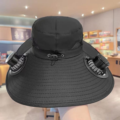 Solar USB Fan Hat with Dual Cooling and Sun Protection - Noman Store LLC