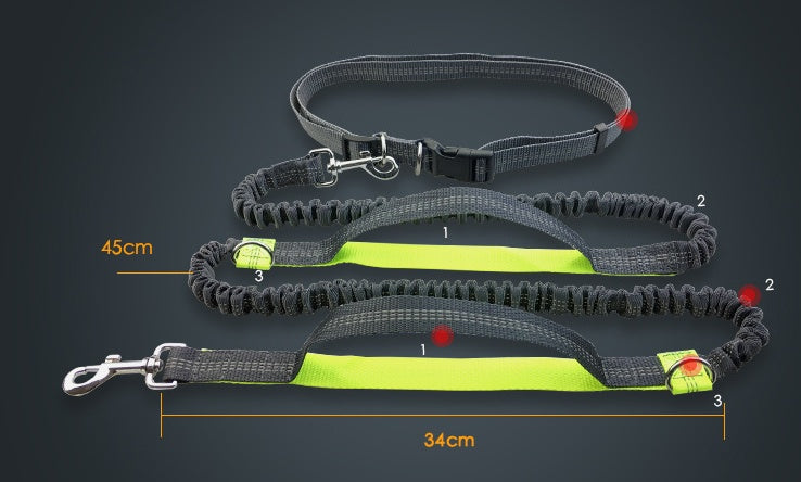 Amazon direct pet supplies multi-function running reflective pull dog leash double elastic dog leash traction - Noman Store LLC