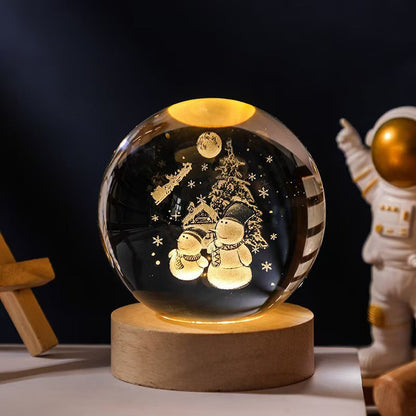 Luminous Starry Sky And Planets Moon Moon Crystal Ball Small Night Lamp Projection Ambience Light Creative Gift New Strange Gift - NOMAN STORE LLC