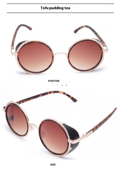 Round Retro Sunglasses Fashion UV Protection Sunglasses - NOMAN STORE LLC
