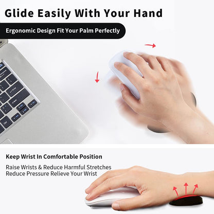 Ergonomic Mouse Wrist Rest Mouse Pads Silicon Gel Non-Slip Streamline Wrist Rest Support Mat Computer Mouse Pad For Office Gaming PC Accessories - NOMAN STORE LLC