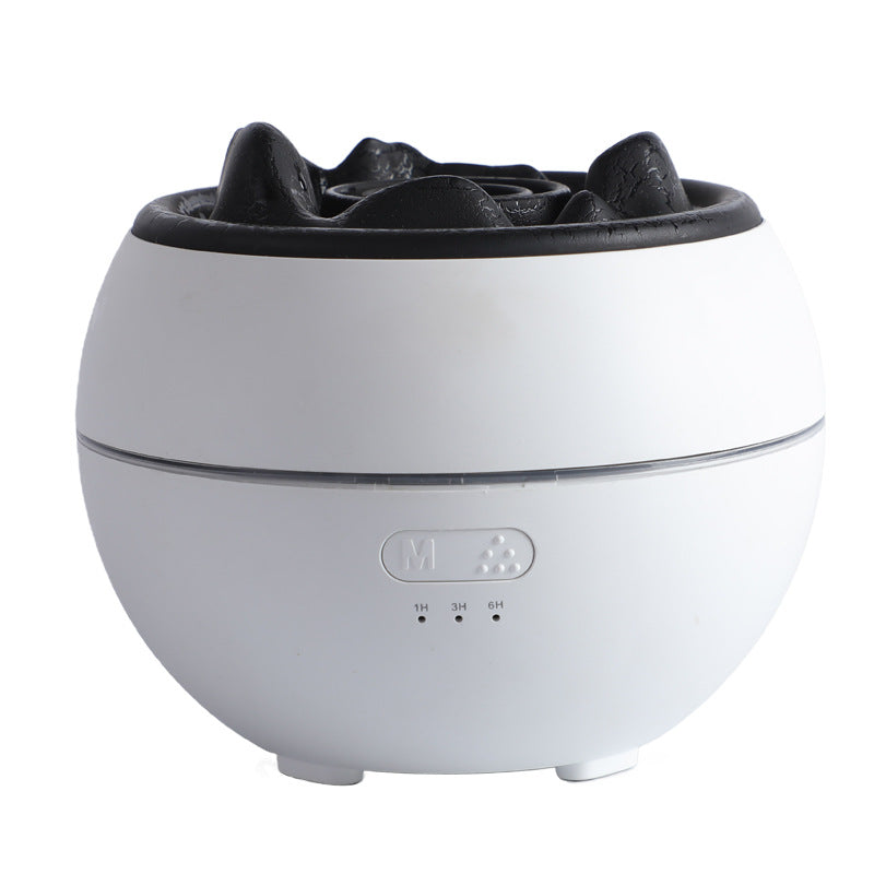 Flame aroma diffuser white crack style