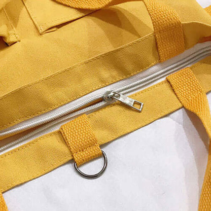 Harajuku Canvas Bags Students Handbag With Pockets Preppy Buckpack Shoulder Bag For Women Shoolbags - NOMAN STORE LLC