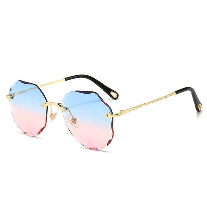 Polygonal Sunglasses Women Rimless Trimmed Sunglasses - NOMAN STORE LLC