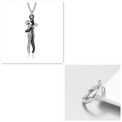 Love Hug Necklace Unisex Men Women Couple Jewelry Simple Temperament Clavicle Chain Valentines Day Lover Gift - NOMAN STORE LLC