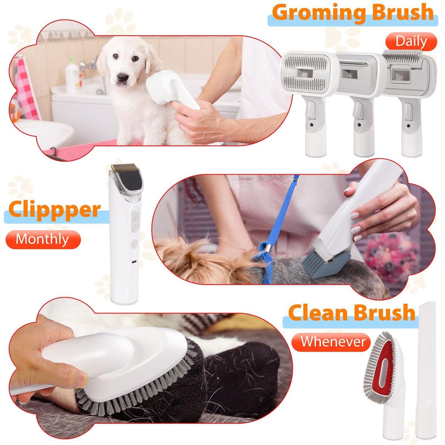 Cross-Border Pet Multifunctional Hair Trimmer, Dog Vacuum Set, All-In-One Machine, Jinmao Cat Vacuum Cleaner, Hair Clipper