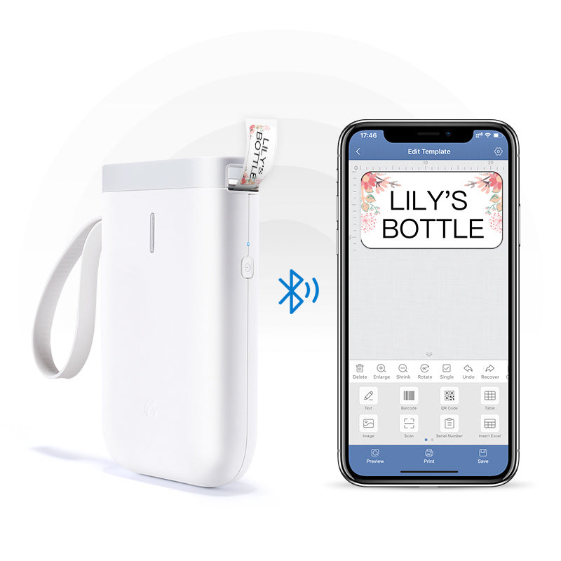 D11 Label Printer Bluetooth-compatible Household Non Drying Label Machine Fast Printing Home Use Office - NOMAN STORE LLC